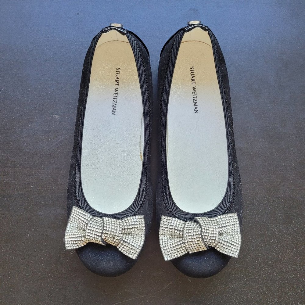 Stuart Weitzman Fannie Glitz Girls Ballet Flat Size US 13